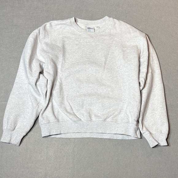 TNA Sweaters - TNA Light Gray Sweatfleece Cozy Fleece Sweater